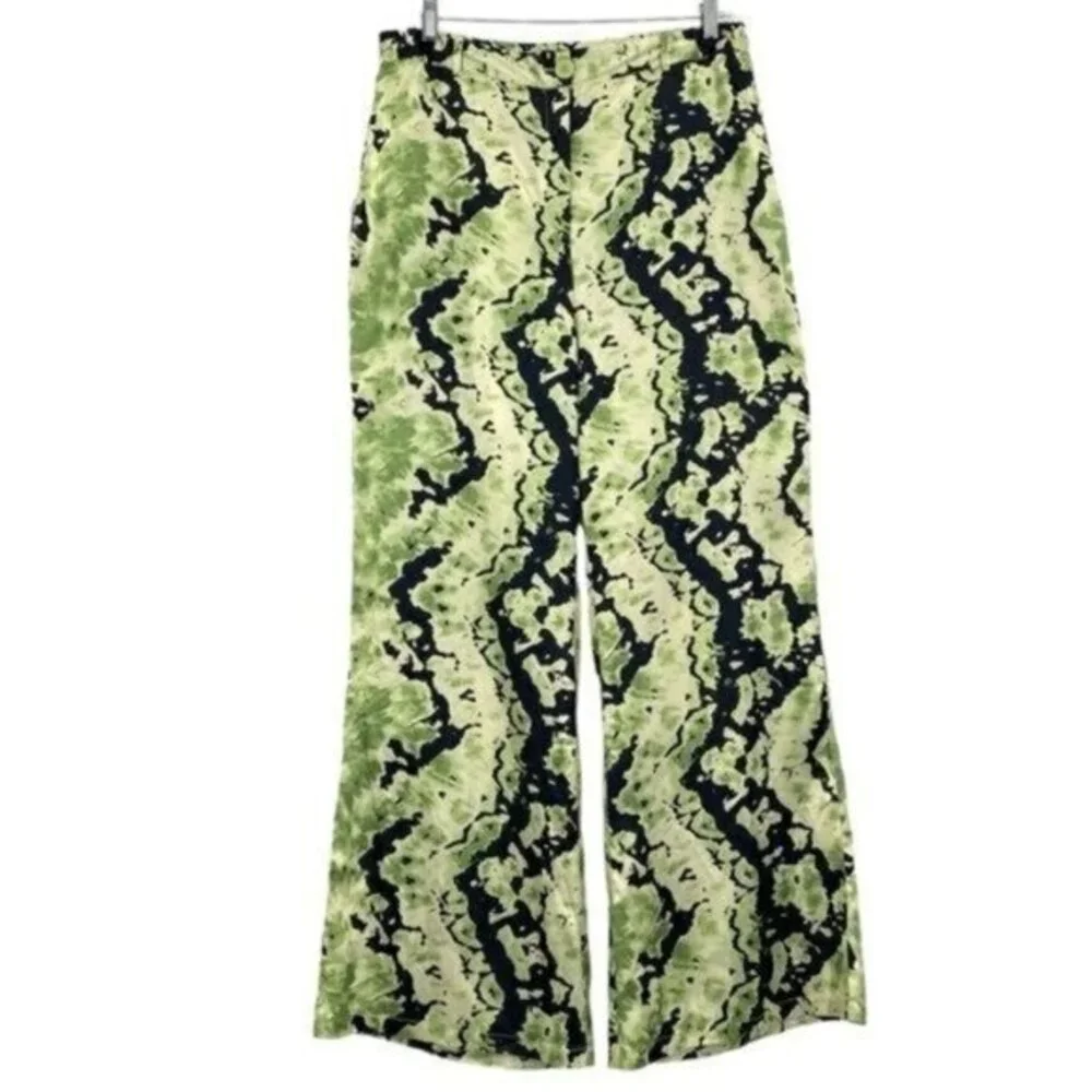 Nasty Gal Tie Dye Satin High Waist Flare Pants